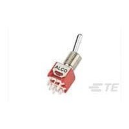 TE CONNECTIVITY Toggle Switch, Dpdt, On-On, 0.4A, 20Vdc, Solder Terminal, Panel Mount 2267077-2